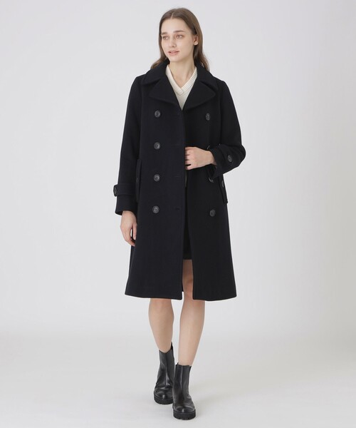 BLUE LABEL CRESTBRIDGE(ブルーレーベルクレストブリッジ)の「ファインダブルビーバートレンチコート(トレンチコート・レディース・ベージュ/ブラック・36/38)」の3枚目の写真