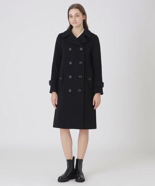 BLUE LABEL CRESTBRIDGE(ブルーレーベルクレストブリッジ)の「ファインダブルビーバートレンチコート(トレンチコート・レディース・ベージュ/ブラック・36/38)」の4枚目の写真