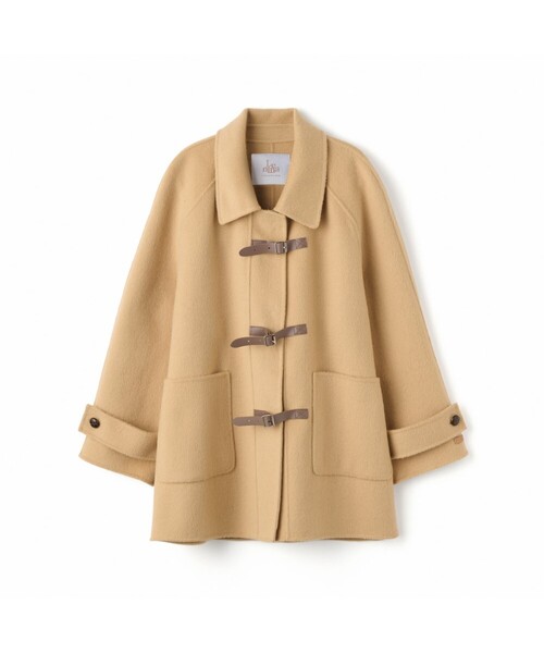 CAEL handmade wool buckle short coat_BUTTER BEIGE
