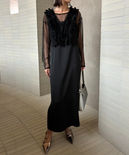 AIC.(エーアイシー)の「オケージョンアンサンブルドレス/3点セット(ワンピース・レディース・ベージュ/ブラック・FREE)」の1枚目の写真