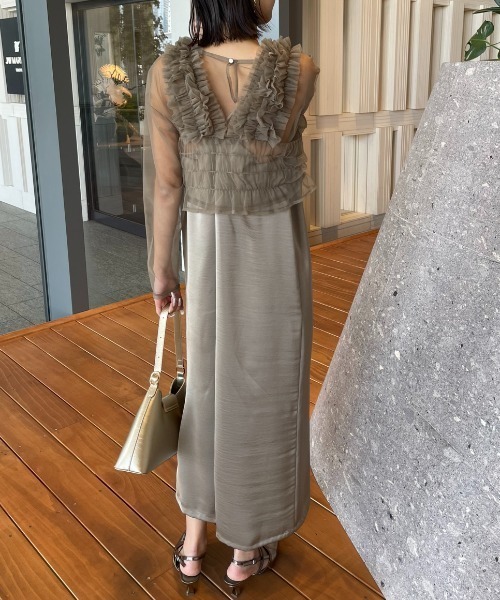 AIC.(エーアイシー)の「オケージョンアンサンブルドレス/3点セット(ワンピース・レディース・ベージュ/ブラック・FREE)」の4枚目の写真