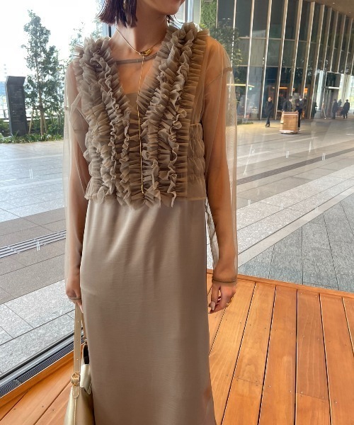 AIC.(エーアイシー)の「オケージョンアンサンブルドレス/3点セット(ワンピース・レディース・ベージュ/ブラック・FREE)」の12枚目の写真