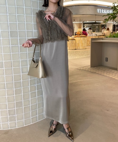 AIC.(エーアイシー)の「オケージョンアンサンブルドレス/3点セット(ワンピース・レディース・ベージュ/ブラック・FREE)」の8枚目の写真