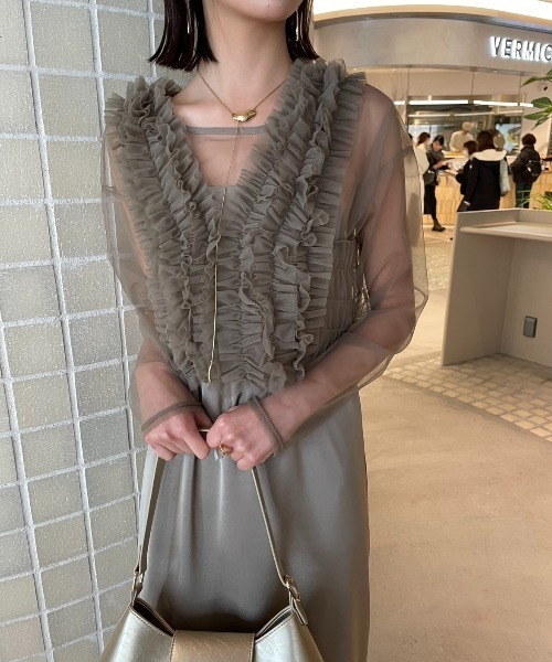 AIC.(エーアイシー)の「オケージョンアンサンブルドレス/3点セット(ワンピース・レディース・ベージュ/ブラック・FREE)」の13枚目の写真