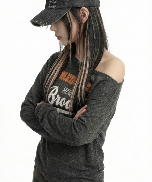 .KOM(ドットコム)の「『.KOM/ドットケーオーエム』92プリントロングスリーブ【GC】(Tシャツ/カットソー・レディース・ブラウン/ブラック・FREE)」の5枚目の写真