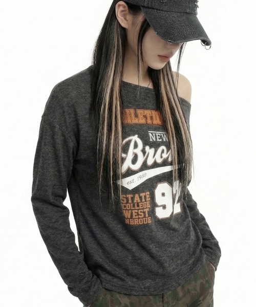 .KOM(ドットコム)の「『.KOM/ドットケーオーエム』92プリントロングスリーブ【GC】(Tシャツ/カットソー・レディース・ブラウン/ブラック・FREE)」の6枚目の写真