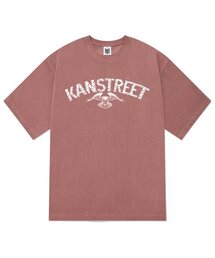 KTPP0171 レタリングイーグルピグメント半袖Tシャツ - ピンク