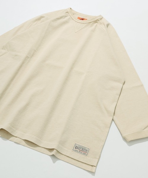 KRIFF MAYER（クリフメイヤー）の「【綿100％】ピグメント七分袖ラグランTシャツ（Tシャツ/カットソー・メンズ・グリーン/パープル/オレンジ/チャコール/サンドベージュ・LARGE/MEDIUM/X-LARGE）」の3枚目の写真