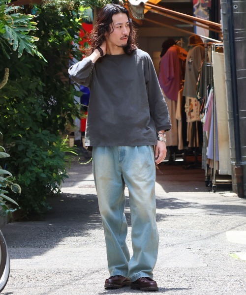 KRIFF MAYER（クリフメイヤー）の「【綿100％】ピグメント七分袖ラグランTシャツ（Tシャツ/カットソー・メンズ・グリーン/パープル/オレンジ/チャコール/サンドベージュ・LARGE/MEDIUM/X-LARGE）」の21枚目の写真
