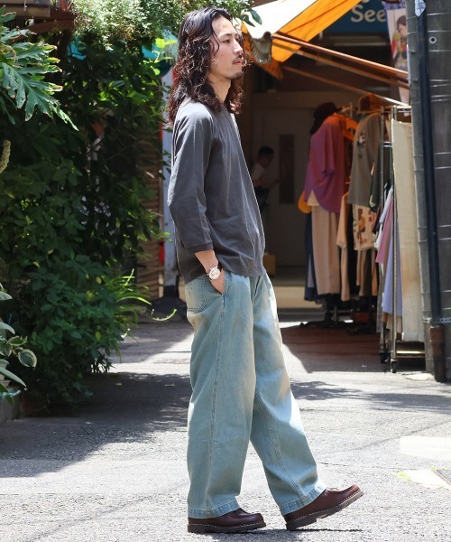 KRIFF MAYER（クリフメイヤー）の「【綿100％】ピグメント七分袖ラグランTシャツ（Tシャツ/カットソー・メンズ・グリーン/パープル/オレンジ/チャコール/サンドベージュ・LARGE/MEDIUM/X-LARGE）」の22枚目の写真
