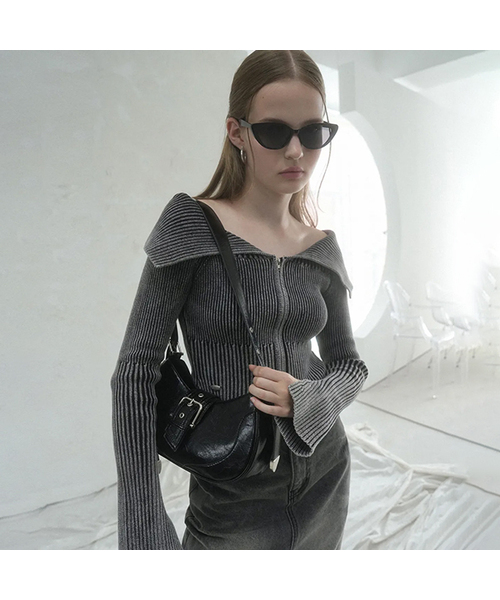 セール】Julie Pigment Knit Zip-up - 3COL（カーディガン/ボレロ