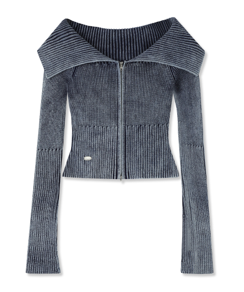 Vivacious(ビバシャス)の「Julie Pigment Knit Zip-up - 3COL(カーディガン/ボレロ・レディース・ネイビー/ピンク/ブラック・FREE)」の11枚目の写真