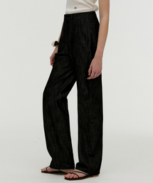 MONGDOL（モンドル）の「Linen Like Straight Denim Pants Black MDPT058BLACK（デニムパンツ）」