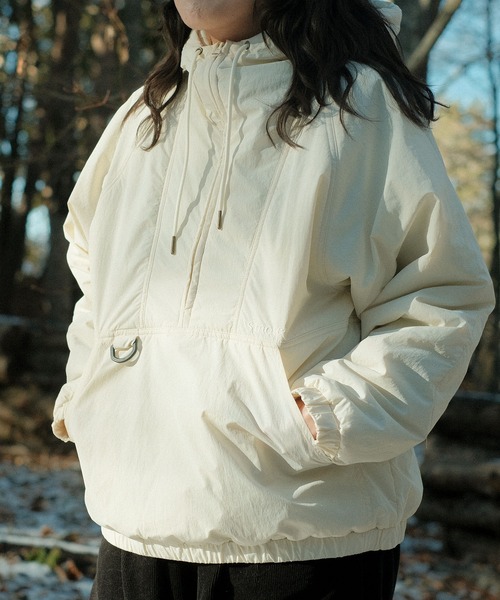 S'more(スモア)の「Half zip big silhouette Parka (AW)(パーカー・レディース・ホワイト/ブラウン/カーキ・SMALL/LARGE/X-LARGE/MEDIUM)」の1枚目の写真