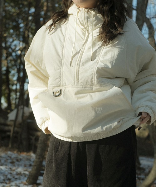 S'more(スモア)の「Half zip big silhouette Parka (AW)(パーカー・レディース・ホワイト/ブラウン/カーキ・SMALL/LARGE/X-LARGE/MEDIUM)」の8枚目の写真