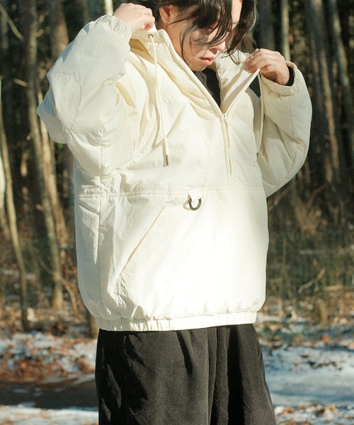 S'more(スモア)の「Half zip big silhouette Parka (AW)(パーカー・レディース・ホワイト/ブラウン/カーキ・SMALL/LARGE/X-LARGE/MEDIUM)」の16枚目の写真