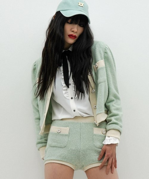 UNTAGE（アンテージ）の「リップウエストニットショートパンツ（ミント）_UTW-SC04（その他パンツ・レディース・その他・MEDIUM/SMALL）」の3枚目の写真