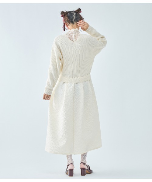 PEACH JOHN(ピーチジョン)の「ルーズニットコンビワンピース(ワンピース・レディース・ブラック/アイボリー・ONE SIZE)」の6枚目の写真