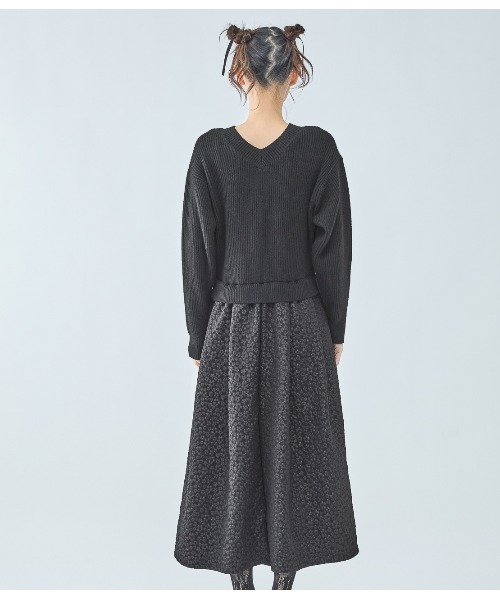 PEACH JOHN(ピーチジョン)の「ルーズニットコンビワンピース(ワンピース・レディース・ブラック/アイボリー・ONE SIZE)」の20枚目の写真