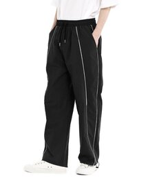 GRAYBLVD（グレイブラバット）の「バスツパイピングトラックパンツ（ブラック）（スウェットパンツ）」