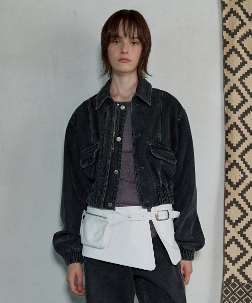 AOPT(アオプト)の「WASHED DENIM BLOUSON - BLACK(デニムジャケット・レディース・その他・SMALL/MEDIUM)」の1枚目の写真