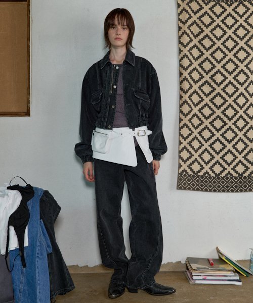 AOPT(アオプト)の「WASHED DENIM BLOUSON - BLACK(デニムジャケット・レディース・その他・SMALL/MEDIUM)」の2枚目の写真