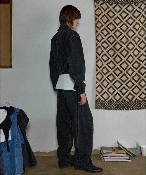 AOPT(アオプト)の「WASHED DENIM BLOUSON - BLACK(デニムジャケット・レディース・その他・SMALL/MEDIUM)」の3枚目の写真