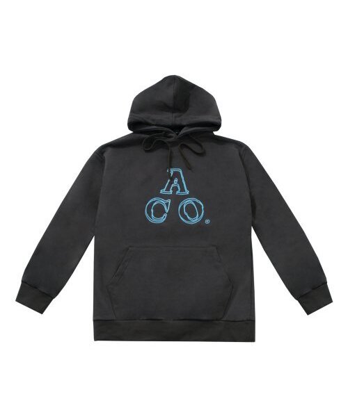 APOSTROPHE COMMA(アポストロフィコンマ)の「ACOロゴフードパーカー(チャコール/ブルー)(パーカー・メンズ・チャコール・MEDIUM)」の3枚目の写真