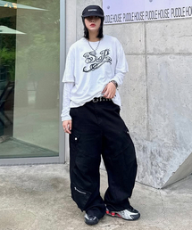 FDR（エフディーアール）の「Slant Pleats Multi Cargo Pants_Black（その他パンツ）」
