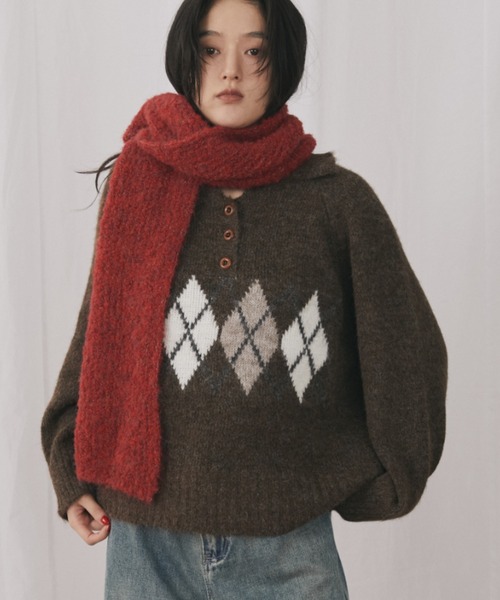 アーガイルニットポロ（ニット/セーター）｜MERLOT（メルロー）の
