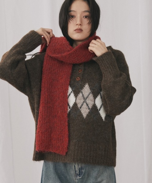 80S イタリア製 malo アーガイル ニットポロ マーロ アーガイルニットポロ（ニット/セーター）｜MERLOT（メルロー）の