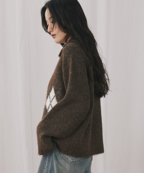 アーガイルニットポロ（ニット/セーター）｜MERLOT（メルロー）の