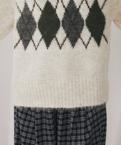 アーガイルニットポロ（ニット/セーター）｜MERLOT（メルロー）の