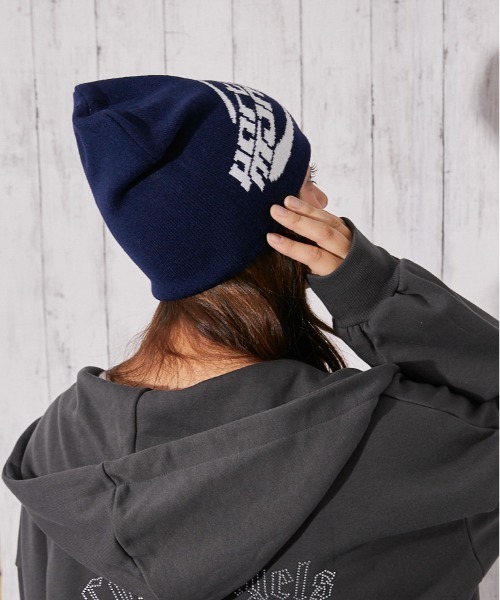 GORGE(ゴージ)の「《ロゴジャガード×ストリート》厚手ニットビーニー 秋冬◎(ニットキャップ/ビーニー・レディース・ネイビー/レッド/ブラック・F)」の10枚目の写真