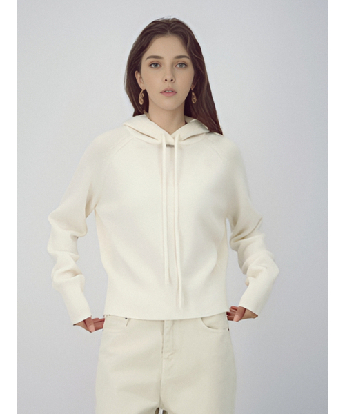 Hoodie Wool Knit _Ivory