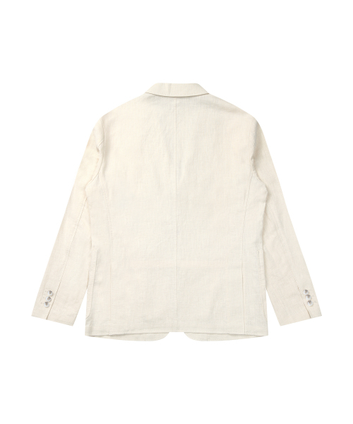 SOLEW(ソル)の「リネン3ボタンジャケット_クリーム(テーラードジャケット・メンズ・その他・SMALL/MEDIUM/LARGE/X-LARGE)」の2枚目の写真