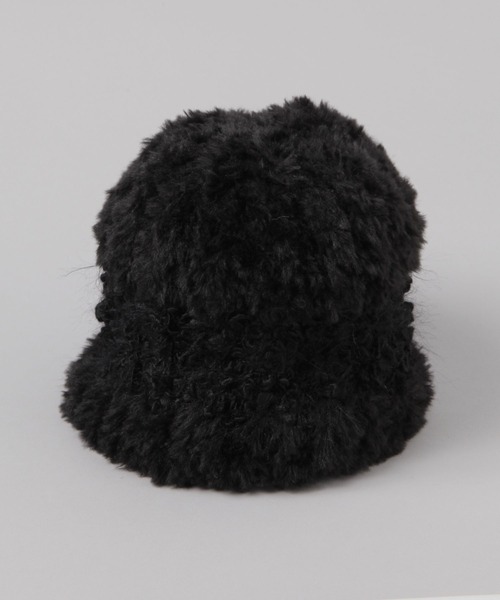 JEANASIS（ジーナシス）の「フェイクファーMIXヤーンハット/610237（ハット・レディース・オフホワイト/ブラック・FREE）」の4枚目の写真