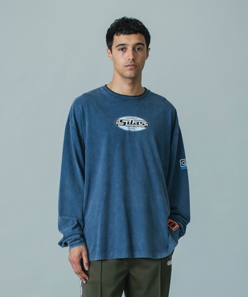 SILAS(サイラス)の「【UK COLLECTION】SKATE OVAL L/S TEE(Tシャツ/カットソー・メンズ・オレンジ/ネイビー・M/L/S)」の1枚目の写真