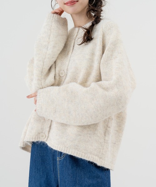 refinedworks（リファインドワークス）の「【refinedworks】毎日 羽織りたくなる ニットカーディガン（カーディガン/ボレロ・レディース・ベージュ/グレー/イエロー・FREE）」の7枚目の写真