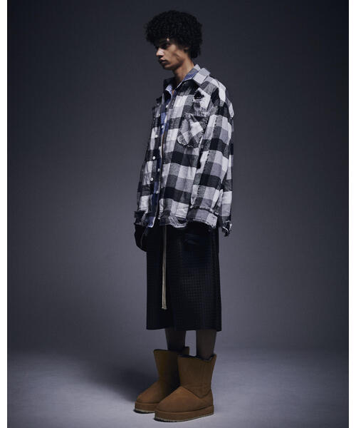 DANKE SCHON(ダンケシェーン)の「DankeSchon/ダンケシェーン/FLANNEL DAMAGE SHIRTS BLOCK(シャツ/ブラウス・レディース・ブラック/ブルー/レッド・L/M)」の8枚目の写真
