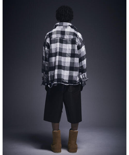 DANKE SCHON(ダンケシェーン)の「DankeSchon/ダンケシェーン/FLANNEL DAMAGE SHIRTS BLOCK(シャツ/ブラウス・レディース・ブラック/ブルー/レッド・L/M)」の9枚目の写真