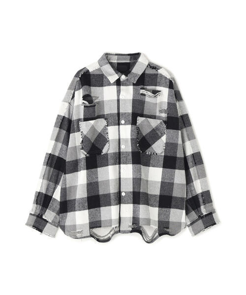 DANKE SCHON(ダンケシェーン)の「DankeSchon/ダンケシェーン/FLANNEL DAMAGE SHIRTS BLOCK(シャツ/ブラウス・レディース・ブラック/ブルー/レッド・L/M)」の10枚目の写真