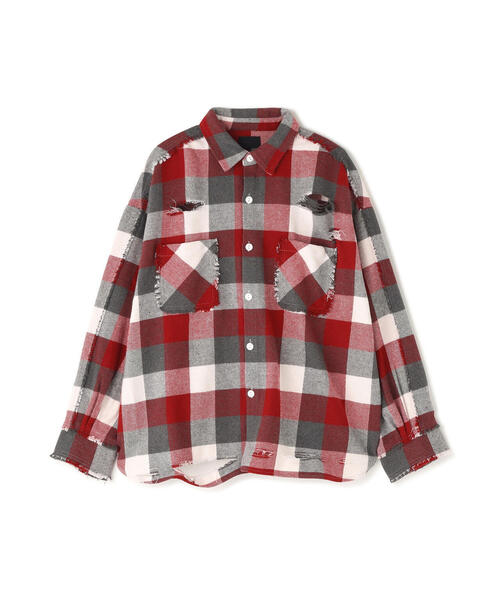 DANKE SCHON(ダンケシェーン)の「DankeSchon/ダンケシェーン/FLANNEL DAMAGE SHIRTS BLOCK(シャツ/ブラウス・レディース・ブラック/ブルー/レッド・L/M)」の13枚目の写真