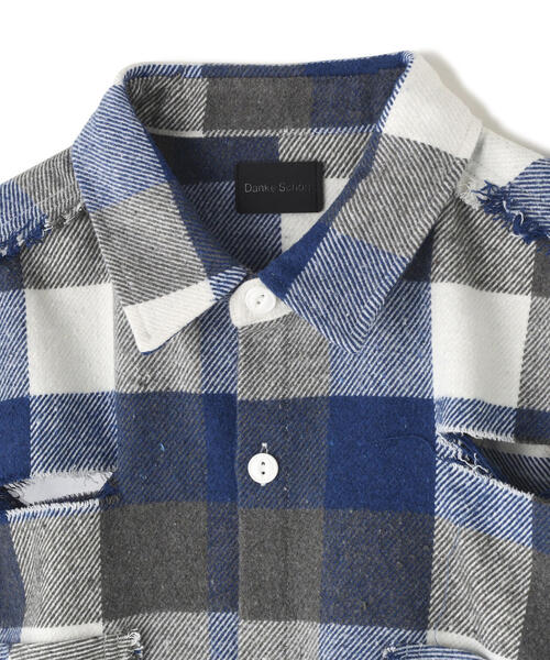 DANKE SCHON(ダンケシェーン)の「DankeSchon/ダンケシェーン/FLANNEL DAMAGE SHIRTS BLOCK(シャツ/ブラウス・レディース・ブラック/ブルー/レッド・L/M)」の16枚目の写真
