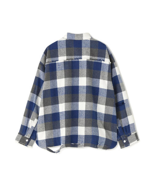 DANKE SCHON(ダンケシェーン)の「DankeSchon/ダンケシェーン/FLANNEL DAMAGE SHIRTS BLOCK(シャツ/ブラウス・レディース・ブラック/ブルー/レッド・L/M)」の5枚目の写真