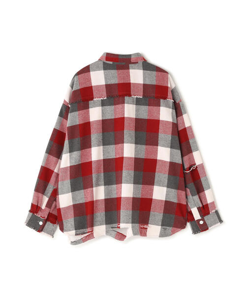 DANKE SCHON(ダンケシェーン)の「DankeSchon/ダンケシェーン/FLANNEL DAMAGE SHIRTS BLOCK(シャツ/ブラウス・レディース・ブラック/ブルー/レッド・L/M)」の4枚目の写真