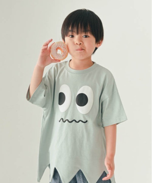 nicohrat(ニコフラート)の「nicohrat/ニコフラート モンスター型Tシャツ(Tシャツ/カットソー・キッズ・イエロー/サックスブルー/レッド/ピンク/グリーン・140cm/130cm/120cm/110cm/100cm/90cm)」の3枚目の写真