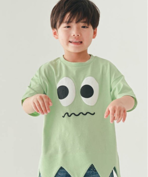 nicohrat(ニコフラート)の「nicohrat/ニコフラート モンスター型Tシャツ(Tシャツ/カットソー・キッズ・イエロー/サックスブルー/レッド/ピンク/グリーン・140cm/130cm/120cm/110cm/100cm/90cm)」の2枚目の写真