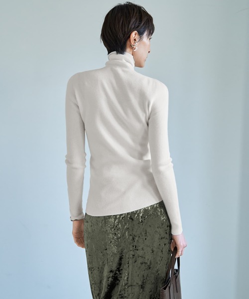 STYLE DELI(スタイルデリ)の「もっちりタートルリブニットトップス(ニット/セーター・レディース・ブラック/オートミール/ライトグレー/ホワイト・FREE)」の15枚目の写真