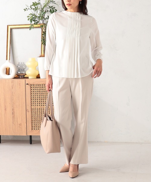 GALLORIA（ギャローリア）の「【セットアップで着られる】キレメクセミフレアパンツ（その他パンツ・レディース・ネイビー/ブラック/ライトベージュ・L/LL/M/S）」の8枚目の写真